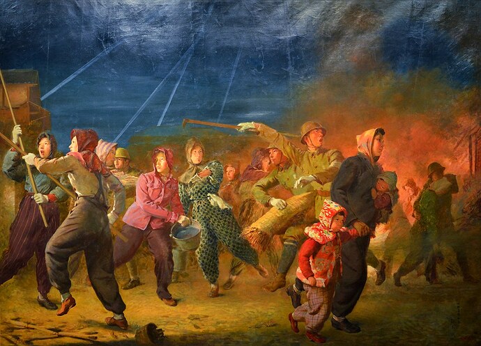 东京大轰炸油画